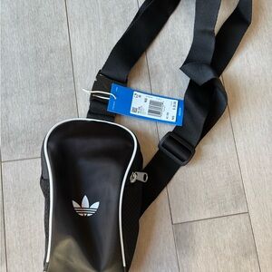 Adidas Black Belt Bag with White Accents